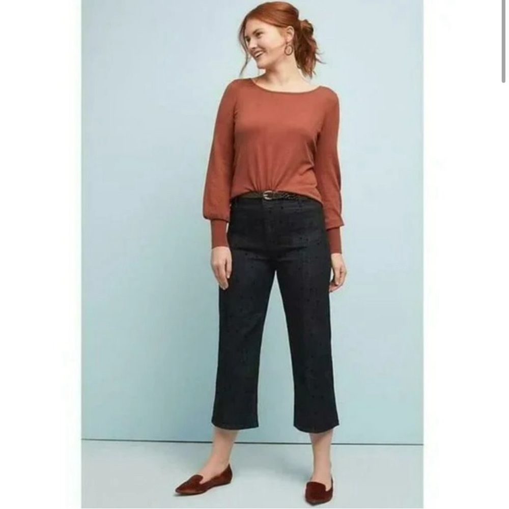 Anthropology Pilcro and the Letterpress wide leg crop jeans